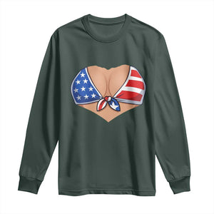 American Flag Bikini Long Sleeve Shirt Patriotic Summer Vacation Gift TS12 Dark Forest Green Print Your Wear
