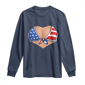 American Flag Bikini Long Sleeve Shirt Patriotic Summer Vacation Gift TS12 Navy Print Your Wear