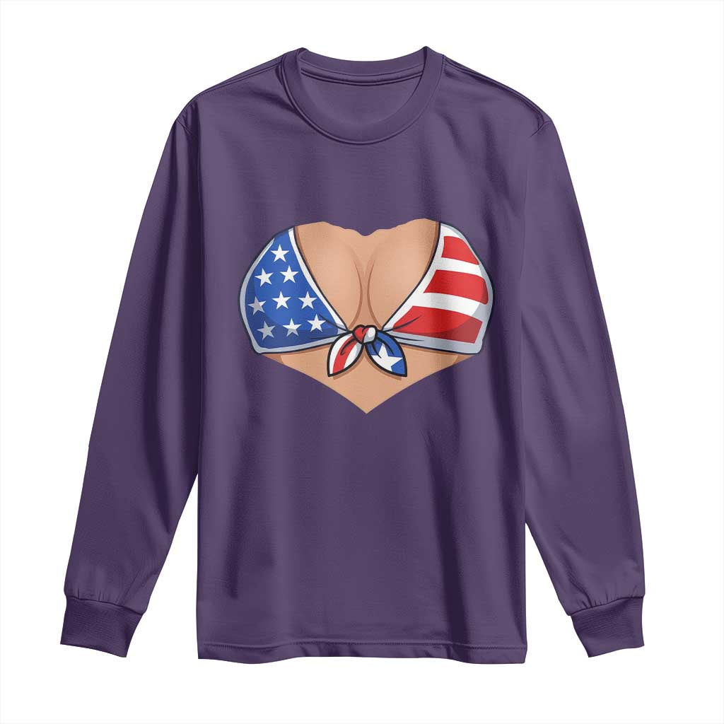American Flag Bikini Long Sleeve Shirt Patriotic Summer Vacation Gift TS12 Purple Print Your Wear