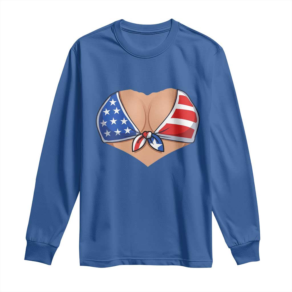 American Flag Bikini Long Sleeve Shirt Patriotic Summer Vacation Gift TS12 Royal Blue Print Your Wear