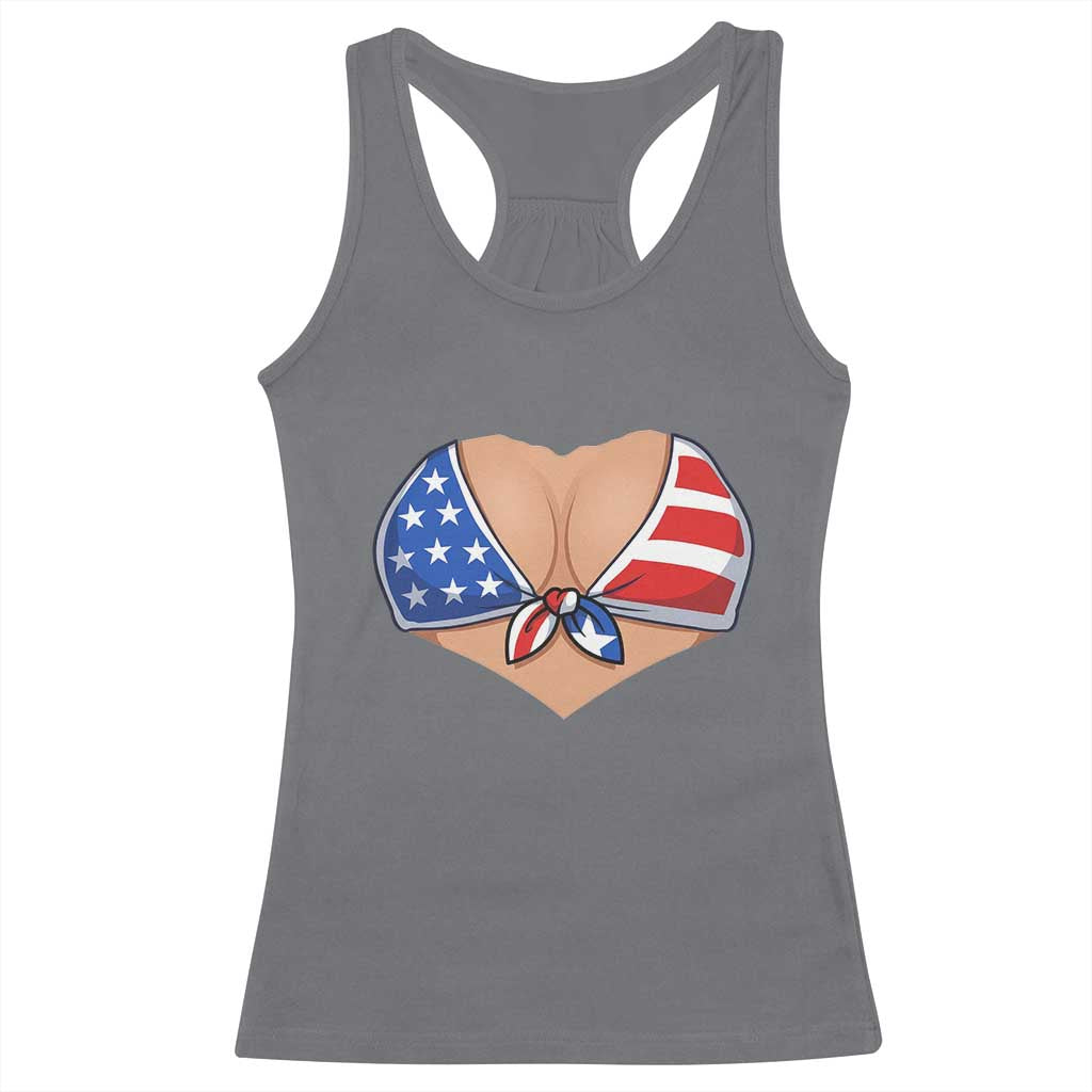 American Flag Bikini Racerback Tank Top Patriotic Summer Vacation Gift TS12 Charcoal Print Your Wear