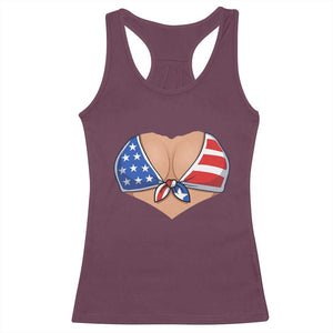 American Flag Bikini Racerback Tank Top Patriotic Summer Vacation Gift TS12 Maroon Print Your Wear