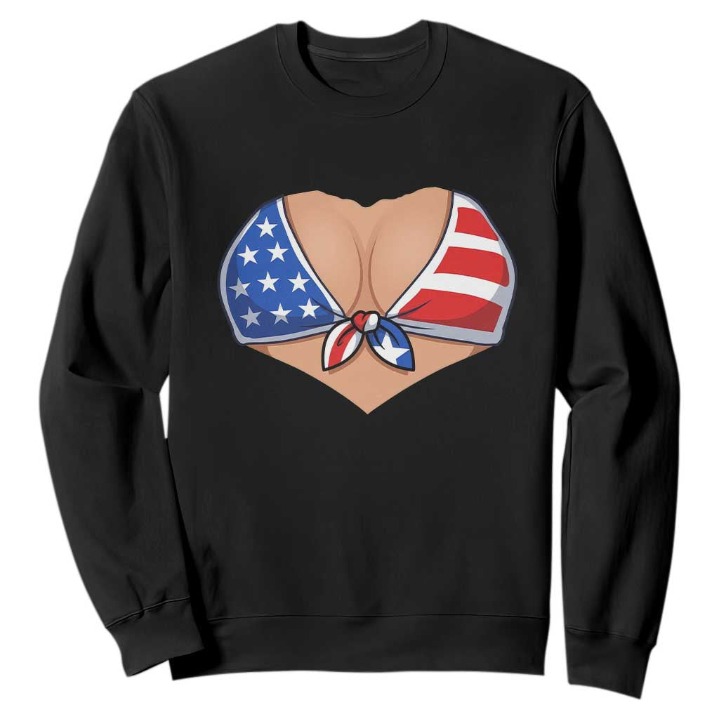 American Flag Bikini Sweatshirt Patriotic Summer Vacation Gift TS12 Black Print Your Wear