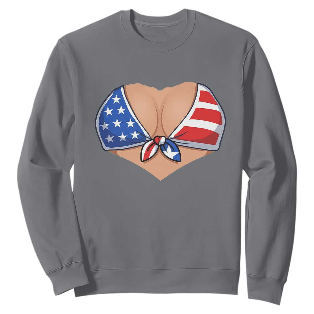 American Flag Bikini Sweatshirt Patriotic Summer Vacation Gift TS12 Charcoal Print Your Wear