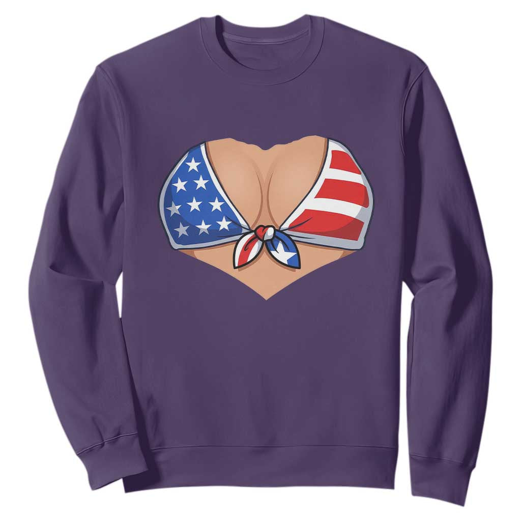 American Flag Bikini Sweatshirt Patriotic Summer Vacation Gift TS12 Purple Print Your Wear