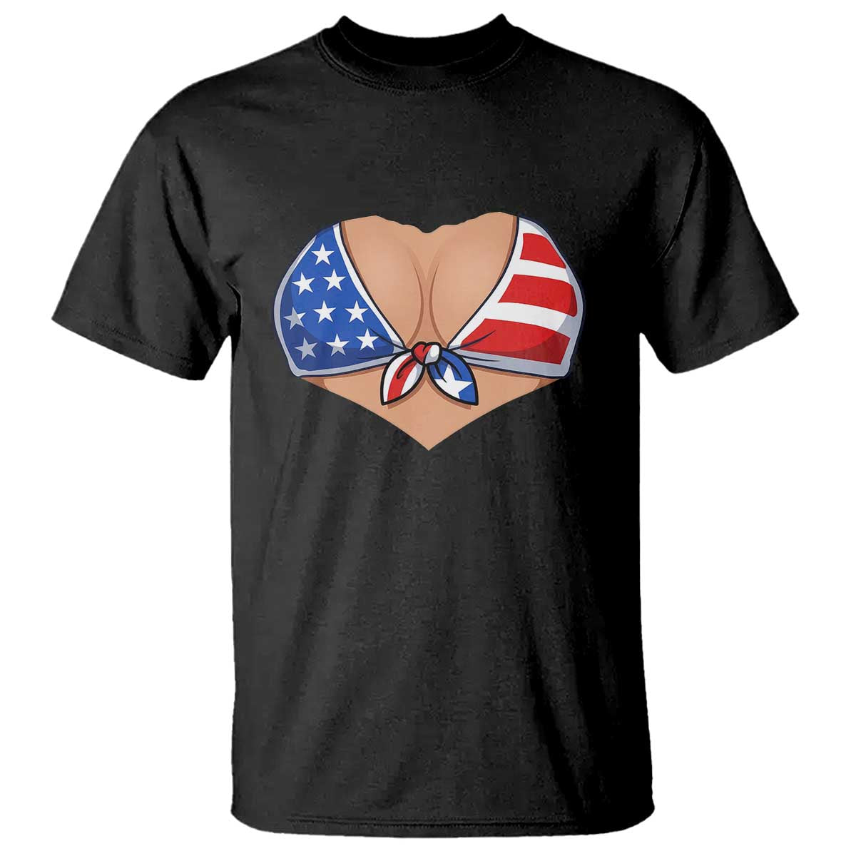 American Flag Bikini T Shirt Patriotic Summer Vacation Gift TS12 Black Print Your Wear