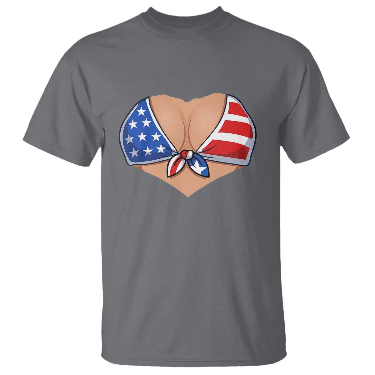 American Flag Bikini T Shirt Patriotic Summer Vacation Gift TS12 Charcoal Print Your Wear