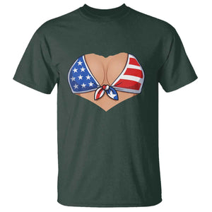 American Flag Bikini T Shirt Patriotic Summer Vacation Gift TS12 Dark Forest Green Print Your Wear