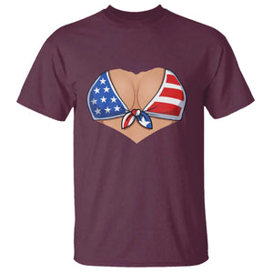 American Flag Bikini T Shirt Patriotic Summer Vacation Gift TS12 Maroon Print Your Wear