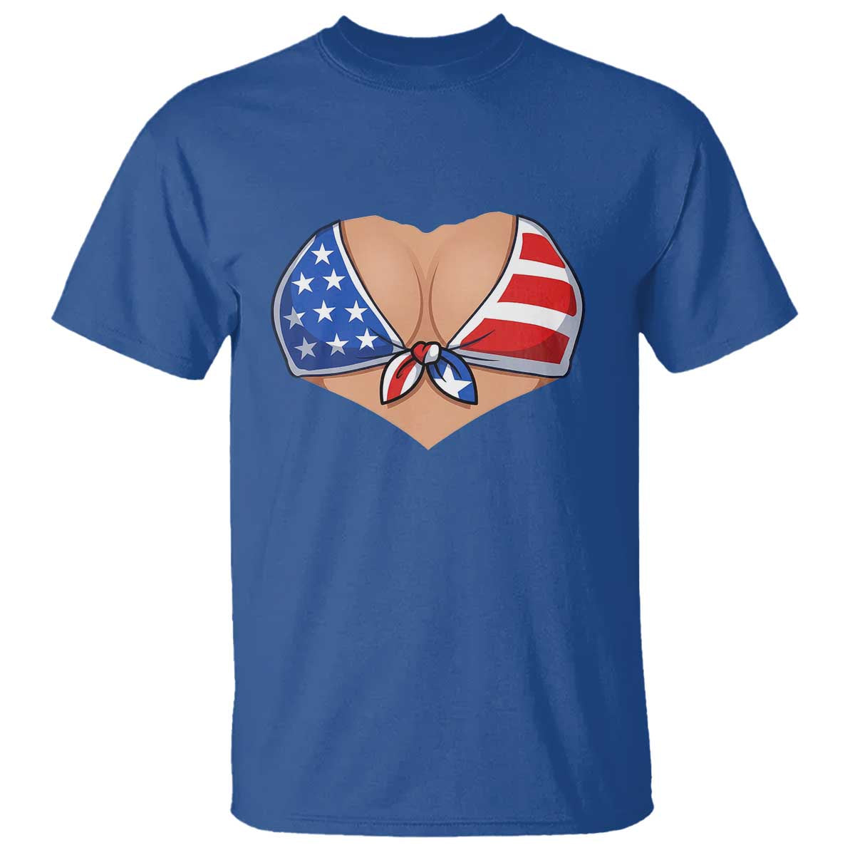 American Flag Bikini T Shirt Patriotic Summer Vacation Gift TS12 Royal Blue Print Your Wear