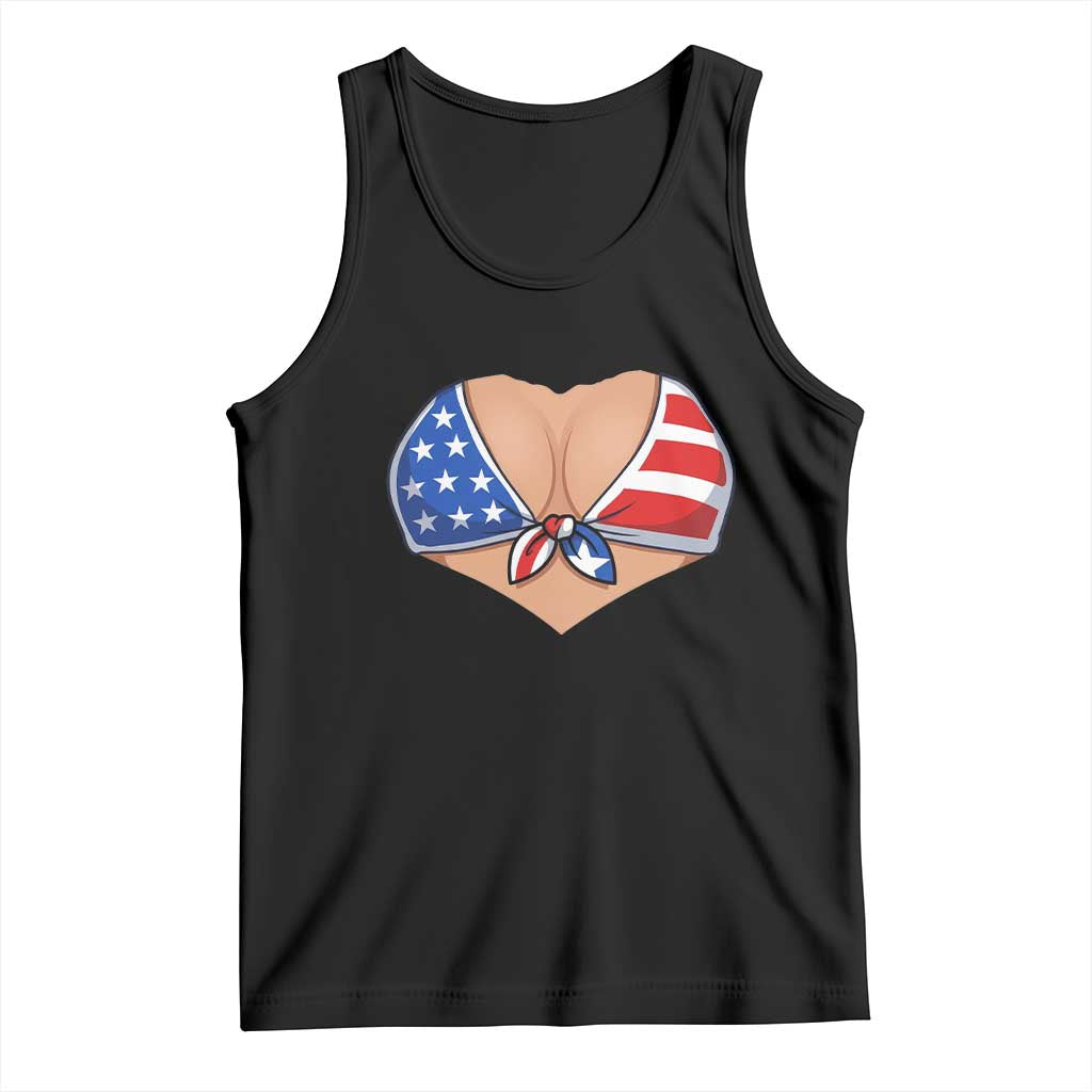 American Flag Bikini Tank Top Patriotic Summer Vacation Gift TS12 Black Print Your Wear