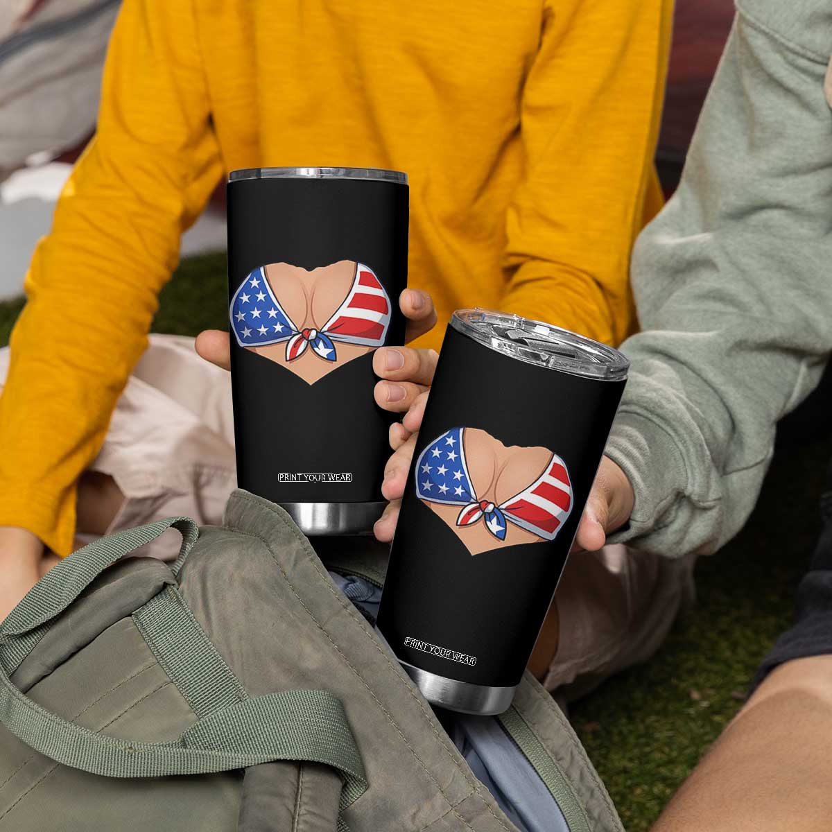 American Flag Bikini Tumbler Cup Patriotic Summer Vacation Gift TS12 Print Your Wear