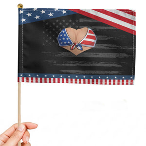 American Flag Bikini Patriotic Handheld Flag Summer Vacation Gift TS12 Distressed 8.2" × 5.5" Black Blue Print Your Wear