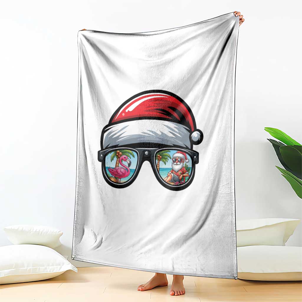 Funny Santa Sunglasses Throw Blanket Beach Christmas Vacation Graphic TS12 Print Your Wear