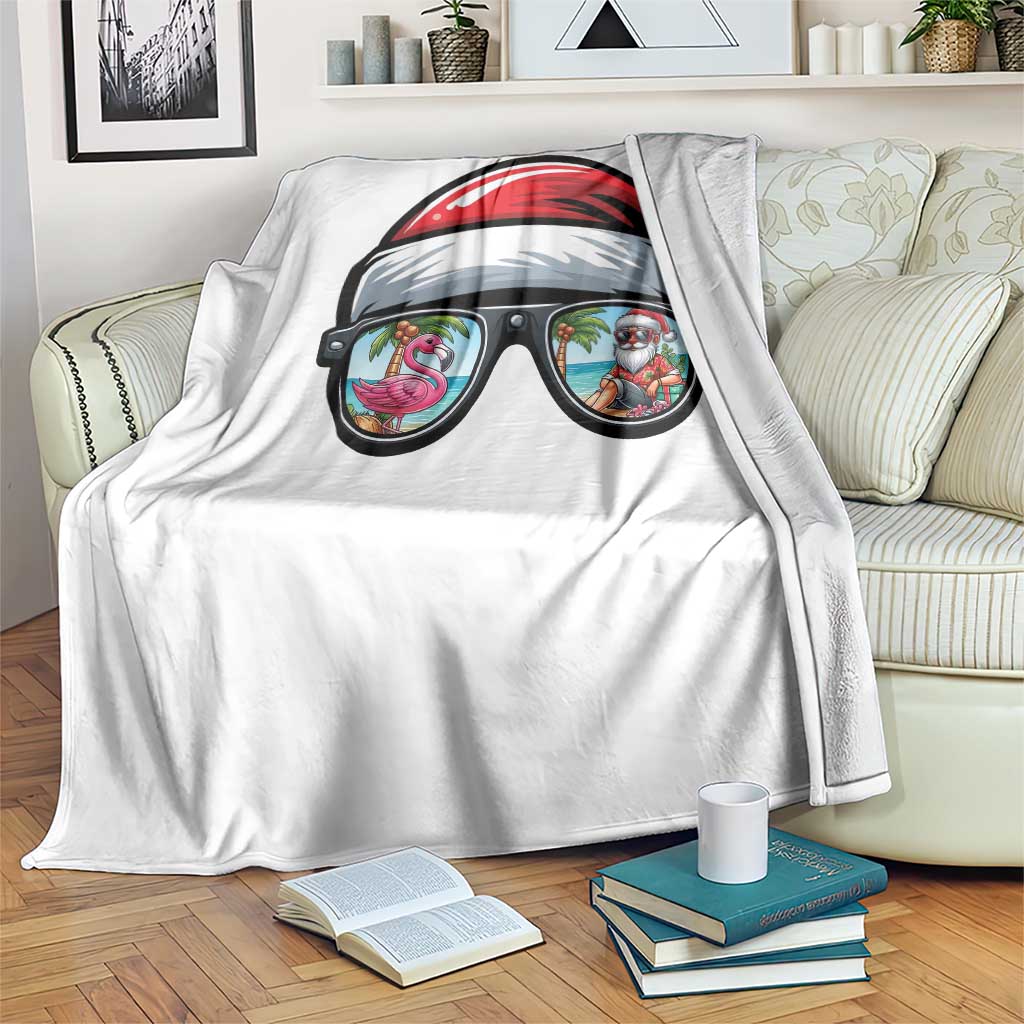 Funny Santa Sunglasses Throw Blanket Beach Christmas Vacation Graphic TS12 Print Your Wear