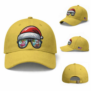 Funny Santa Sunglasses Baseball Cap Beach Christmas Vacation Graphic TS12 Baseball Cap Universal Fit Yellow Print Your Wear