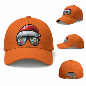 Funny Santa Sunglasses Baseball Cap Beach Christmas Vacation Graphic TS12 Baseball Cap Universal Fit Orange Print Your Wear