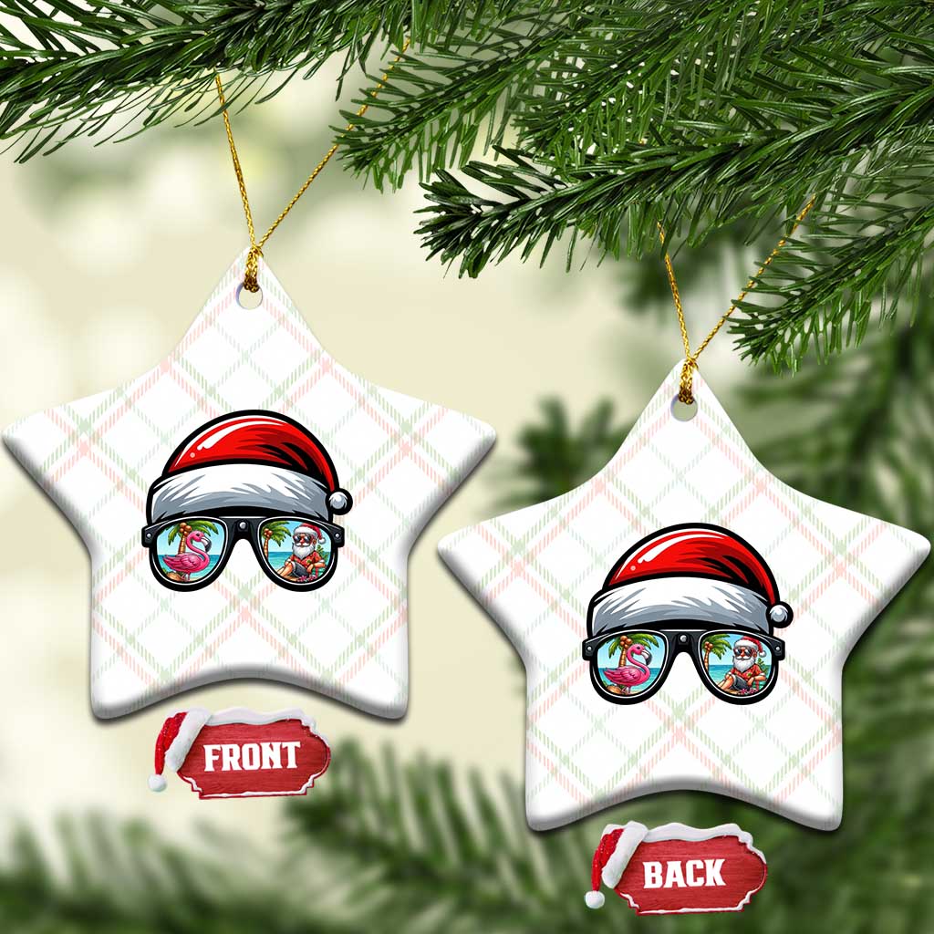Funny Santa Sunglasses Ceramic Ornament Beach Christmas Vacation Graphic TS12 Print Your Wear