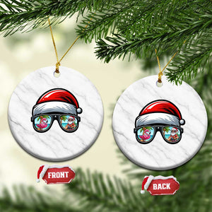 Funny Santa Sunglasses Ceramic Ornament Beach Christmas Vacation Graphic TS12 1pc White Marble Print Your Wear