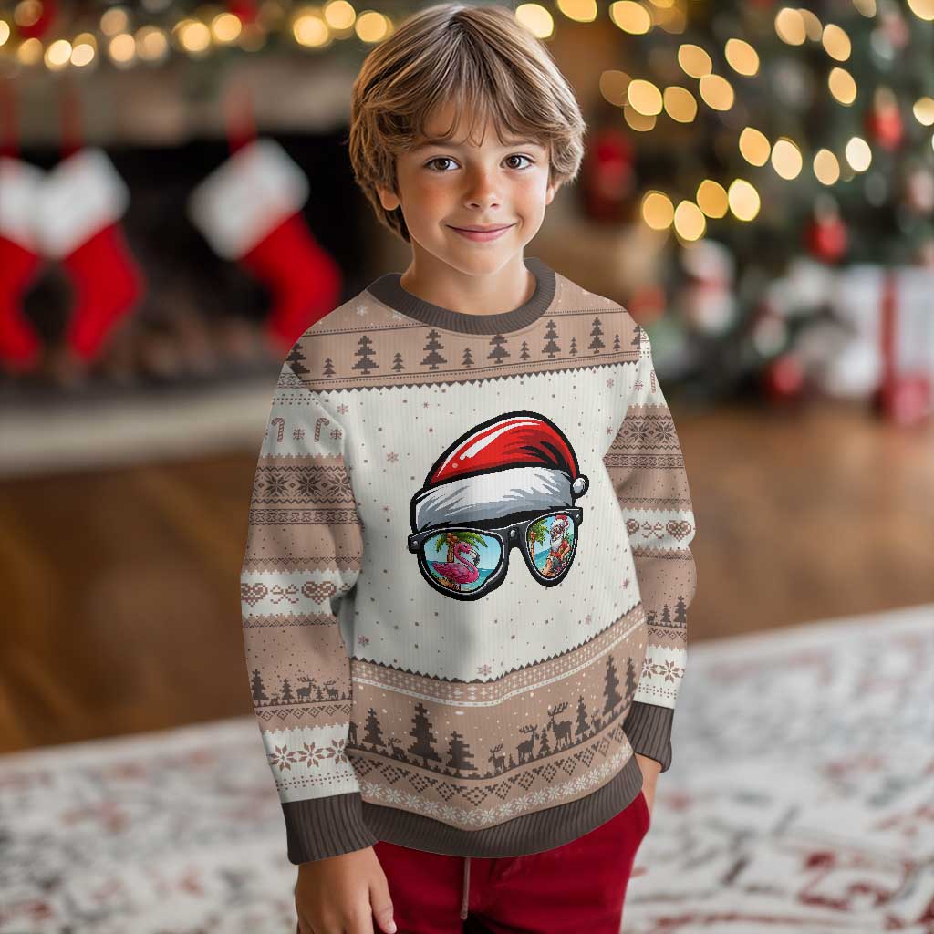 Funny Santa Sunglasses Ugly Christmas Sweater Beach Christmas Vacation Graphic TS12 Mocha Mousse Print Your Wear