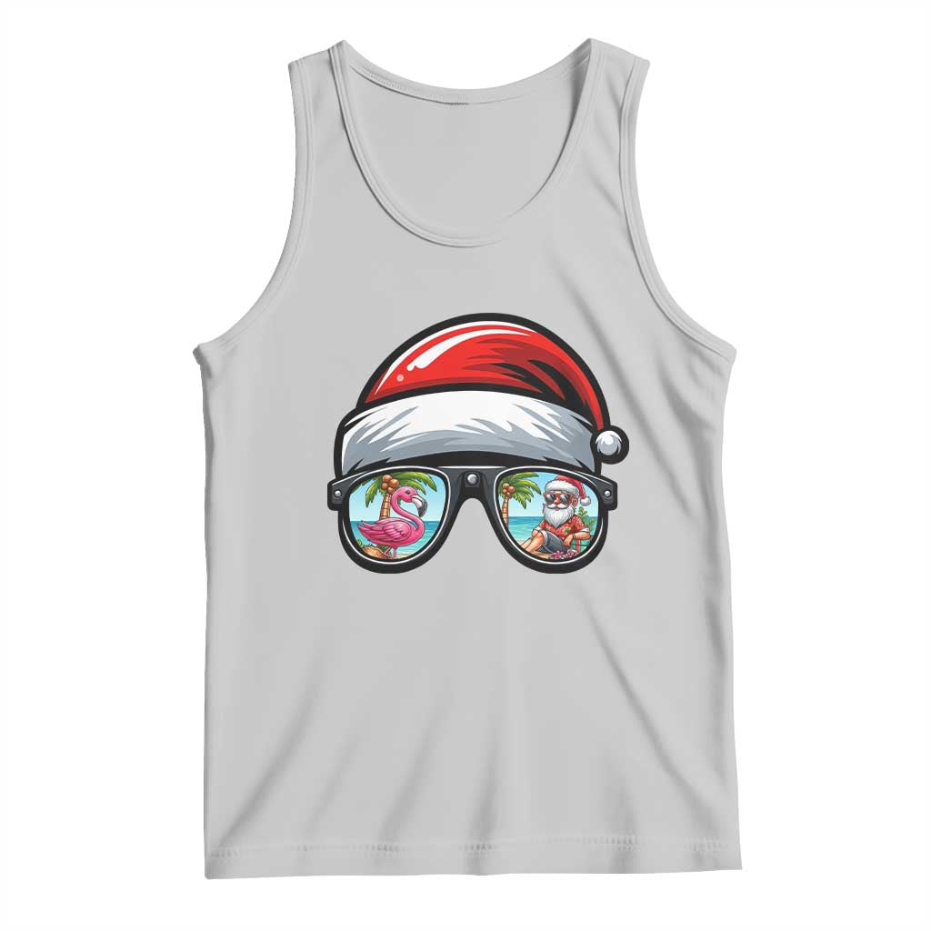 Funny Santa Sunglasses Tank Top Beach Christmas Vacation Graphic TS12 Ash Print Your Wear