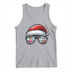 Funny Santa Sunglasses Tank Top Beach Christmas Vacation Graphic TS12 Athletic Heather Print Your Wear