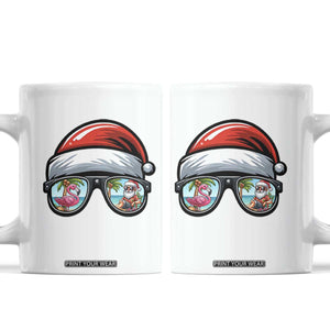 Funny Santa Sunglasses Coffee Mug Beach Christmas Vacation Graphic TS12 White Print Your Wear