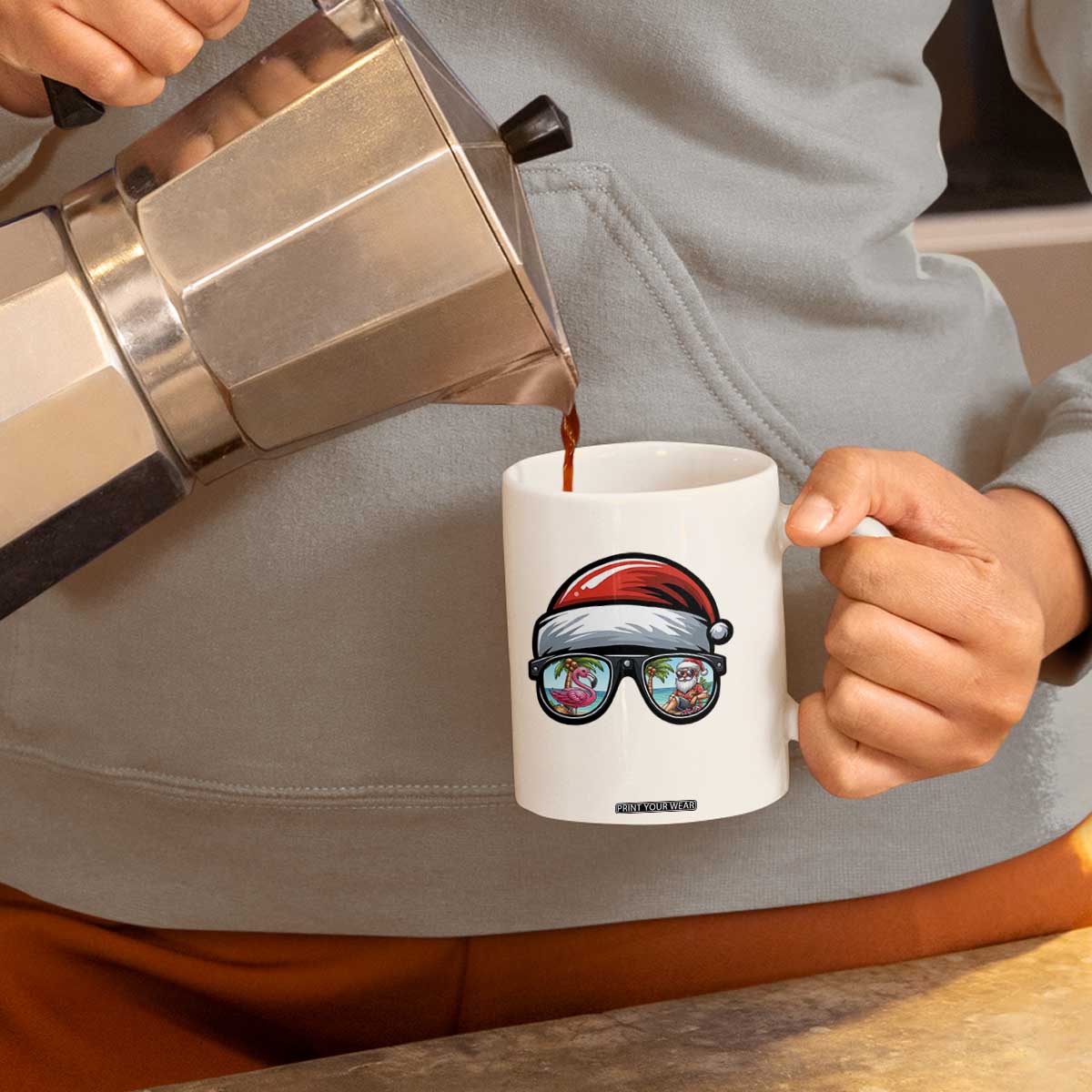 Funny Santa Sunglasses Coffee Mug Beach Christmas Vacation Graphic TS12 Print Your Wear