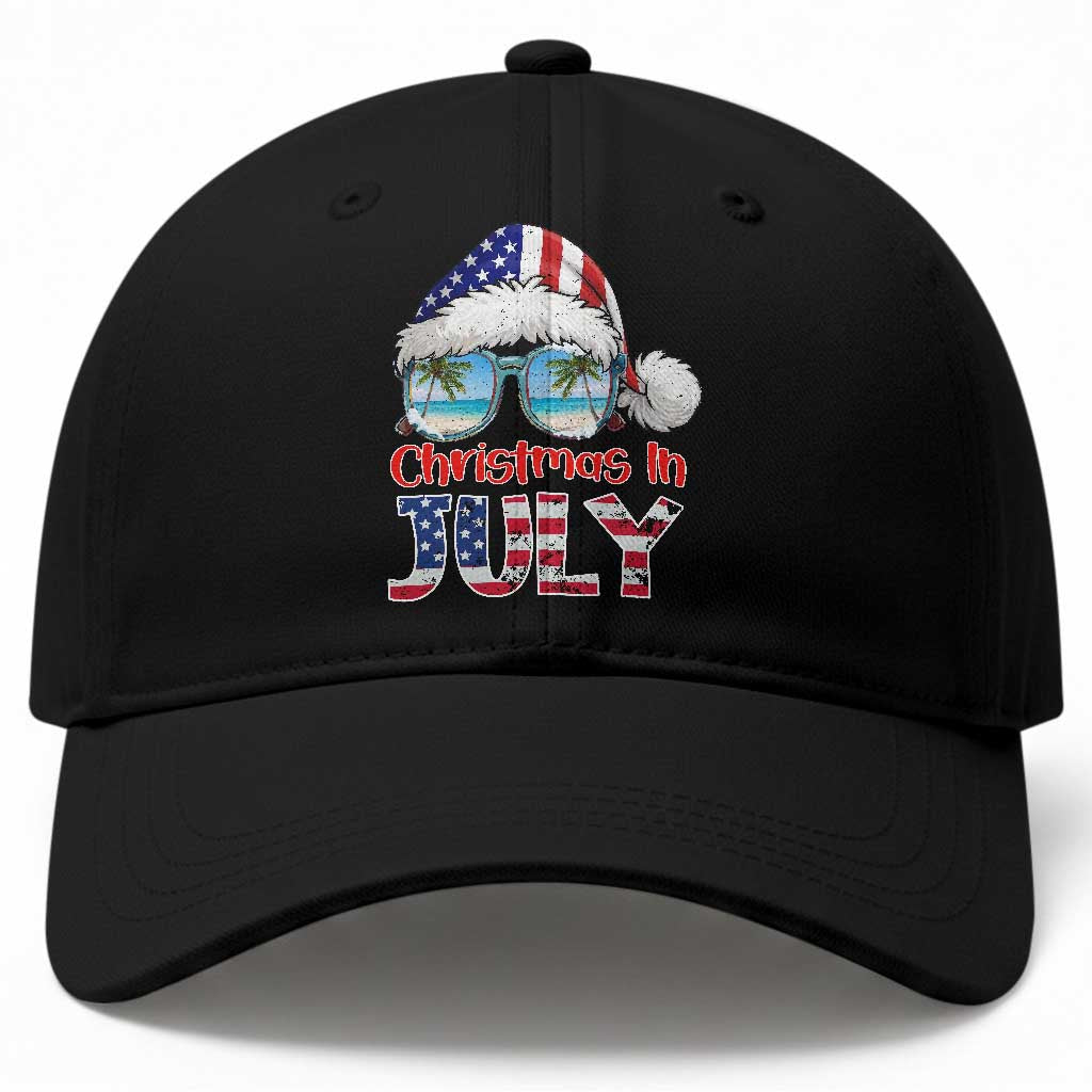 Christmas In July Baseball Cap Patriotic USA Sunglasses Graphic TS12 Print Your Wear