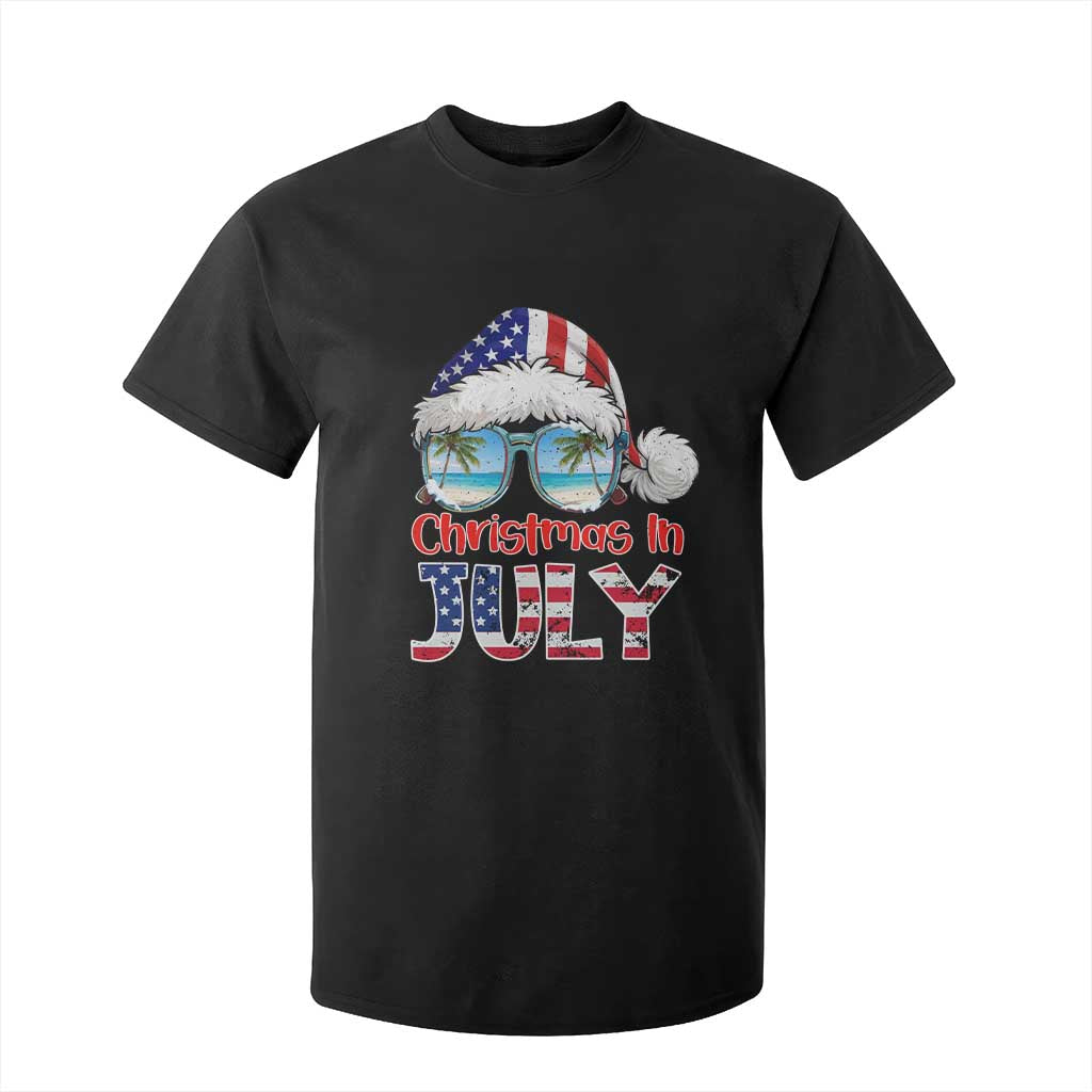 Christmas In July T Shirt For Kid Patriotic USA Sunglasses Graphic TS12 Black Print Your Wear