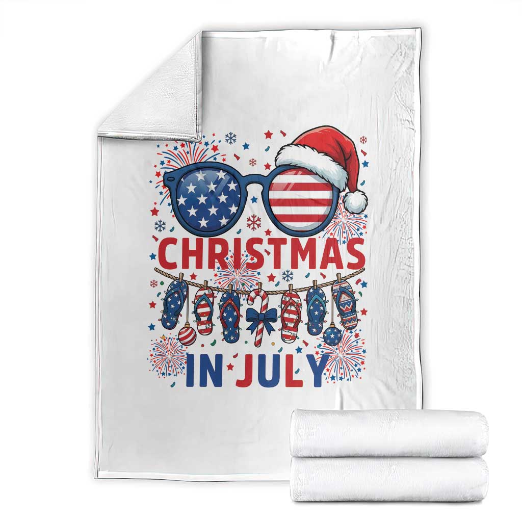 Patriotic USA Sunglasses Christmas In July Graphic Throw Blanket TS12 White Print Your Wear