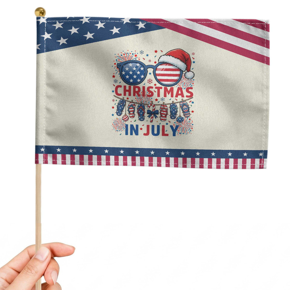 USA Sunglasses Christmas In July Graphic Patriotic Handheld Flag TS12 Modern 8.2