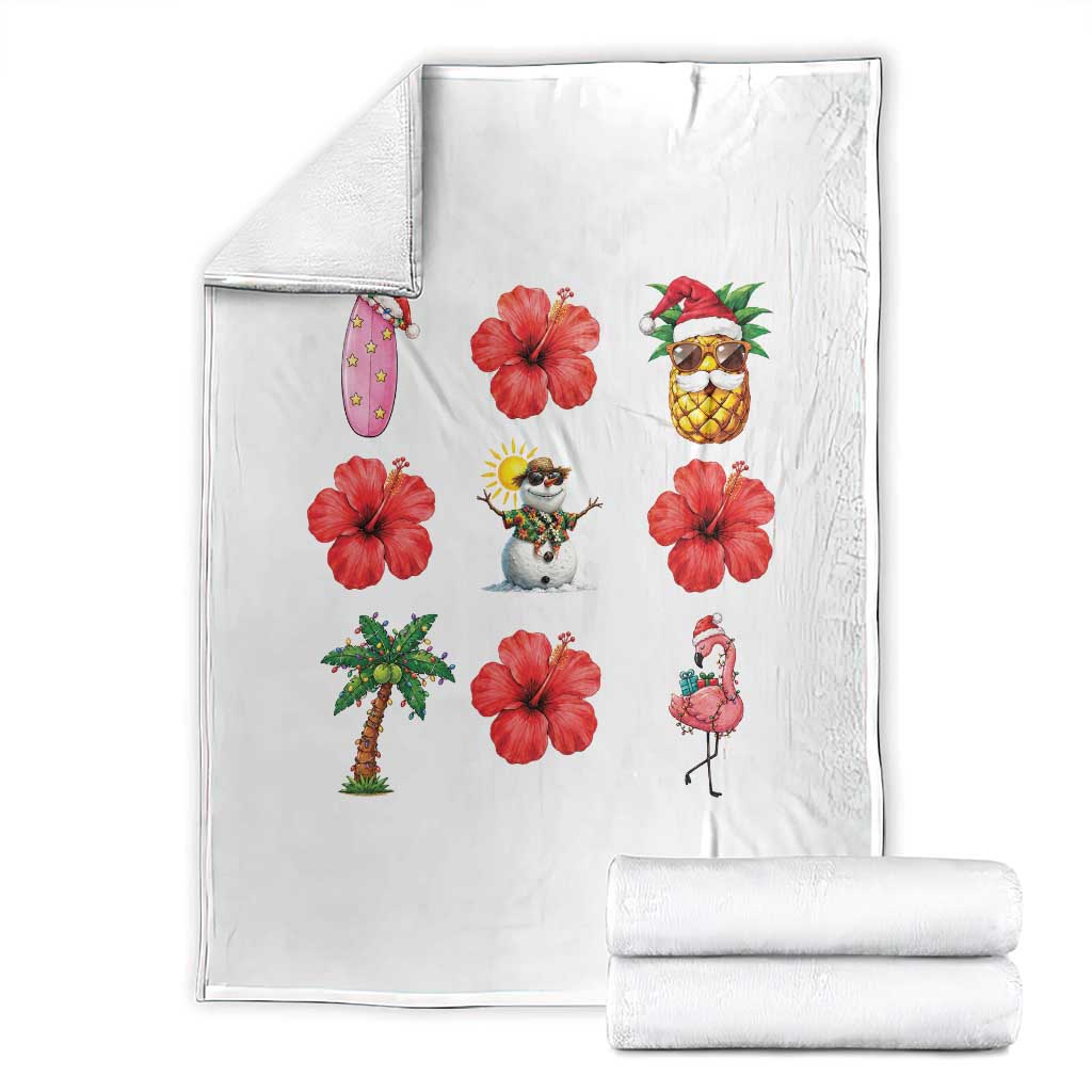 Christmas In July Throw Blanket Tropical Summer Beach Party Graphic TS12 White Print Your Wear