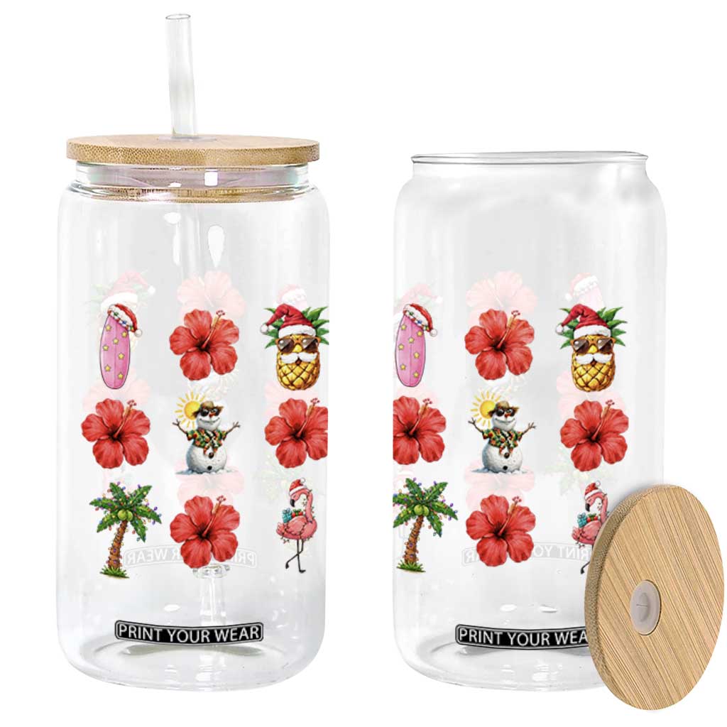 Christmas In July Glass Can Tropical Summer Beach Party Graphic TS12 Print Your Wear