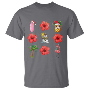 Christmas In July T Shirt Tropical Summer Beach Party Graphic TS12 Charcoal Print Your Wear