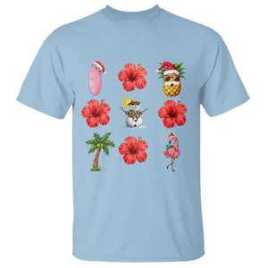 Christmas In July T Shirt Tropical Summer Beach Party Graphic TS12 Light Blue Print Your Wear