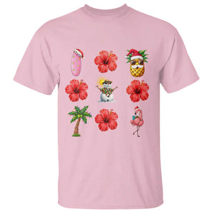 Christmas In July T Shirt Tropical Summer Beach Party Graphic TS12 Light Pink Print Your Wear
