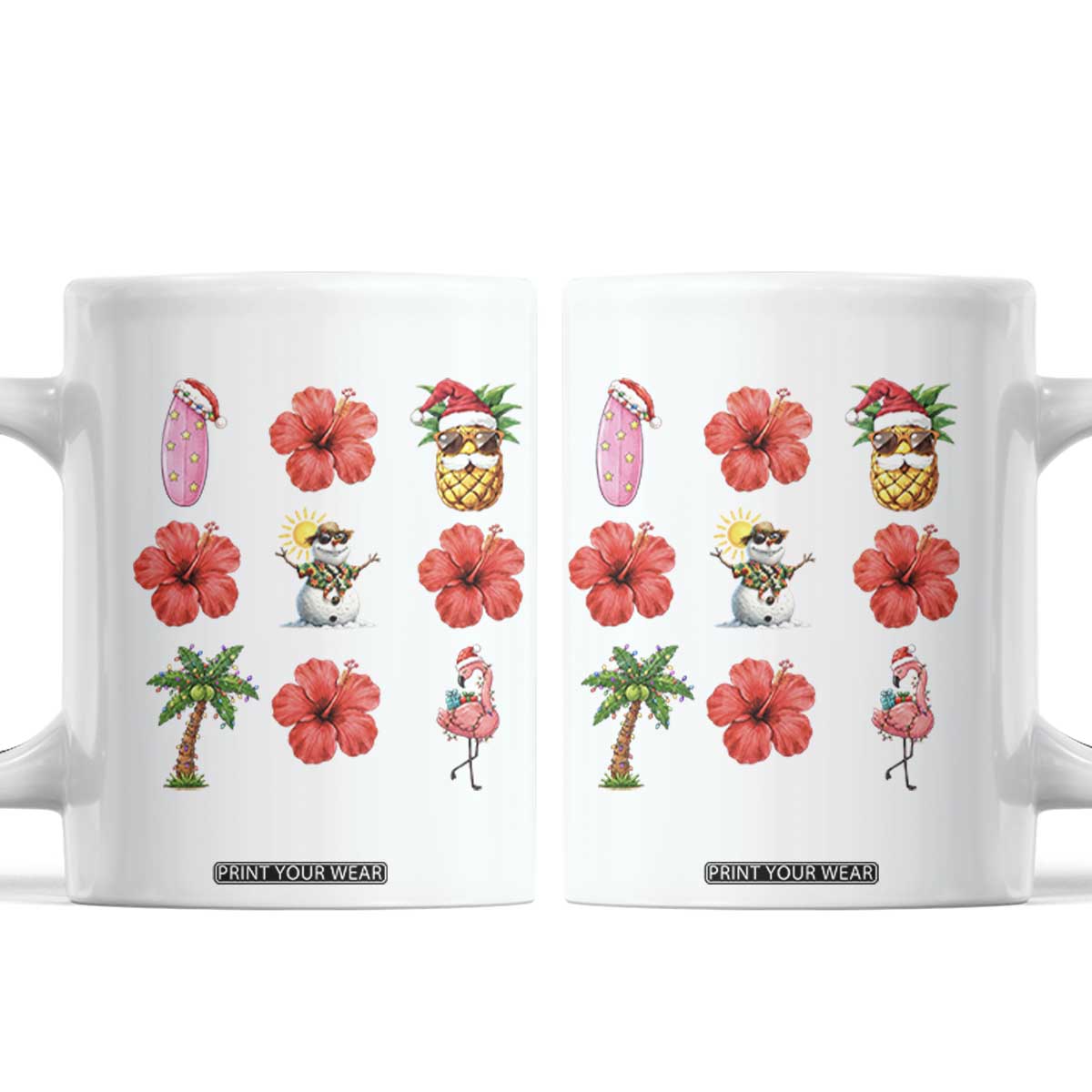 Christmas In July Coffee Mug Tropical Summer Beach Party Graphic TS12 White Print Your Wear