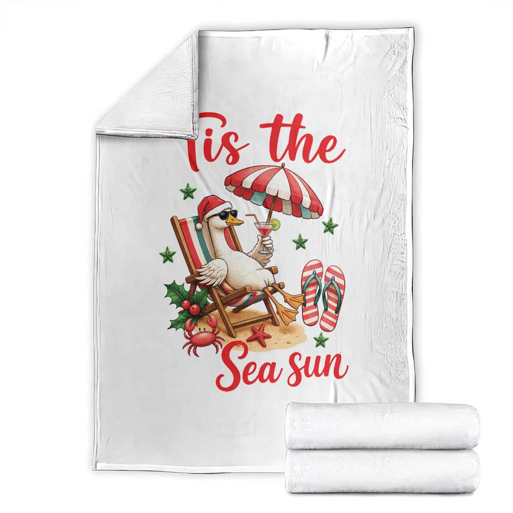 Funny Christmas In July Goose Throw Blanket Tropical Summer Beach Party TS12 White Print Your Wear