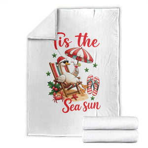 Funny Christmas In July Goose Throw Blanket Tropical Summer Beach Party TS12 White Print Your Wear