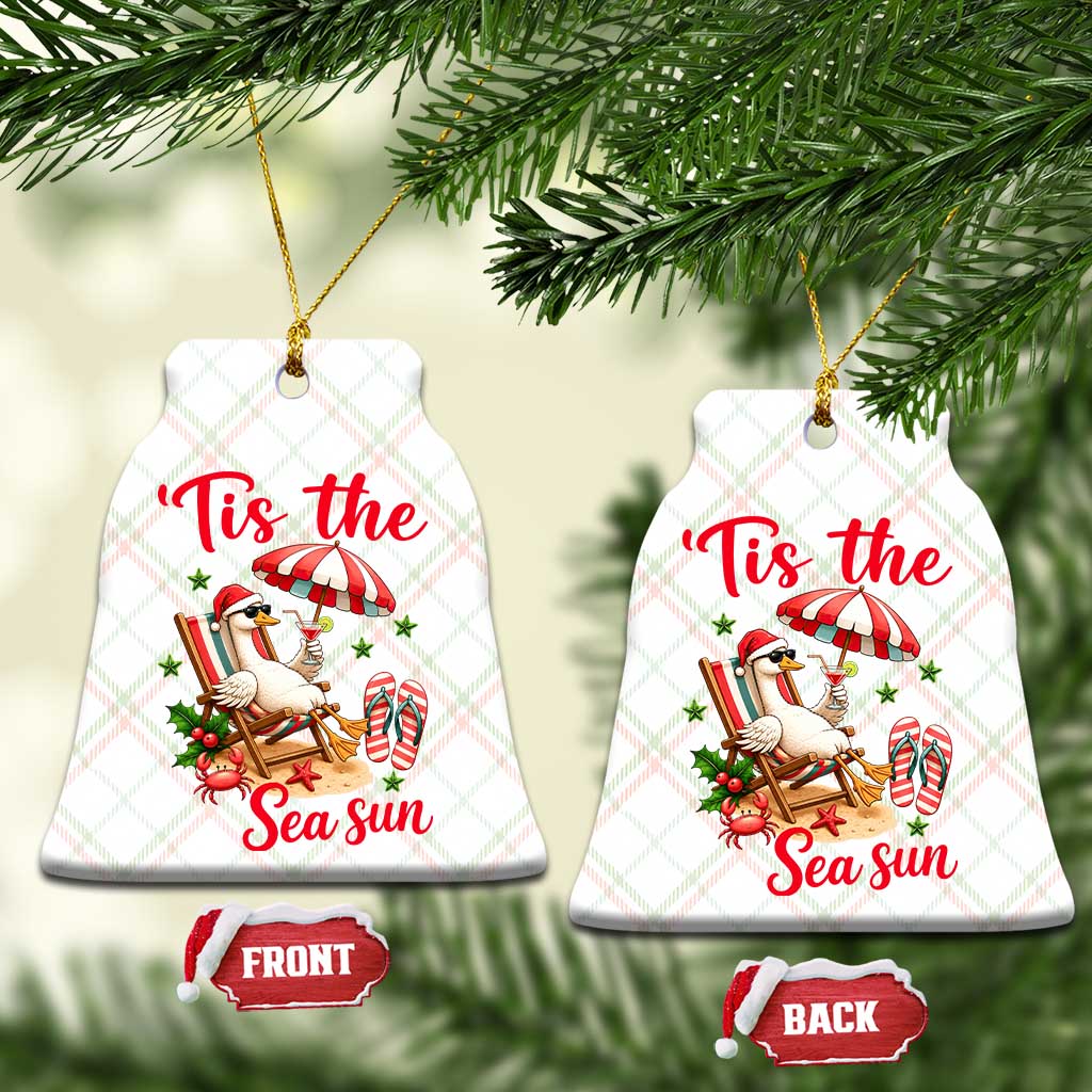 Funny Christmas In July Goose Ceramic Ornament Tropical Summer Beach Party TS12 Print Your Wear