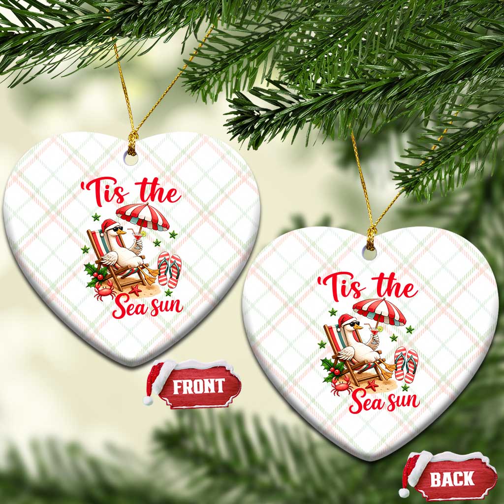 Funny Christmas In July Goose Ceramic Ornament Tropical Summer Beach Party TS12 Print Your Wear