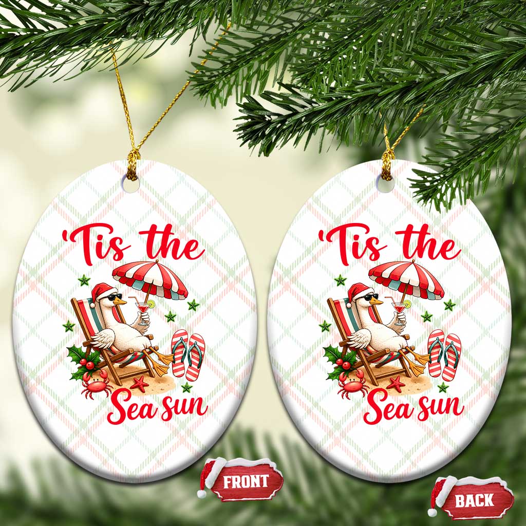 Funny Christmas In July Goose Ceramic Ornament Tropical Summer Beach Party TS12 Print Your Wear