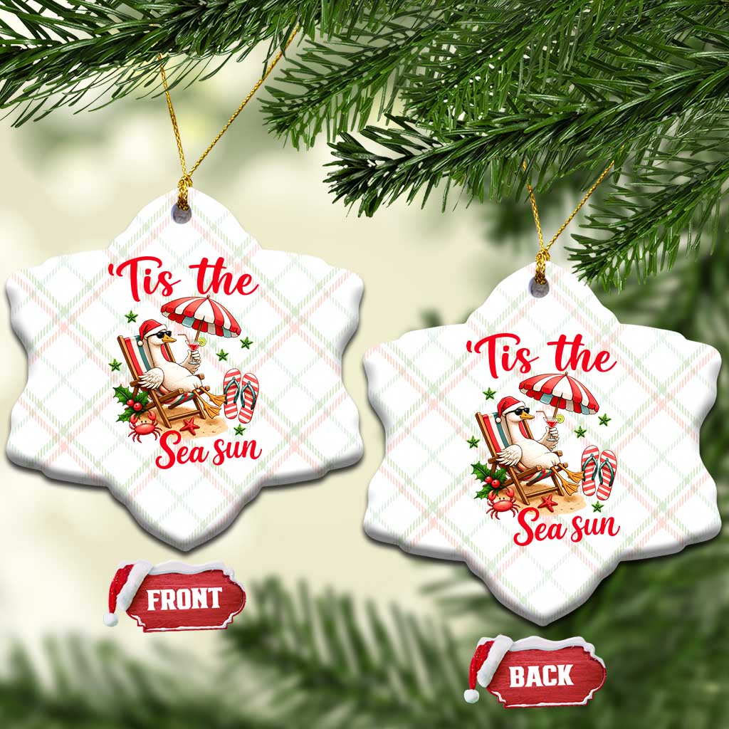 Funny Christmas In July Goose Ceramic Ornament Tropical Summer Beach Party TS12 Print Your Wear