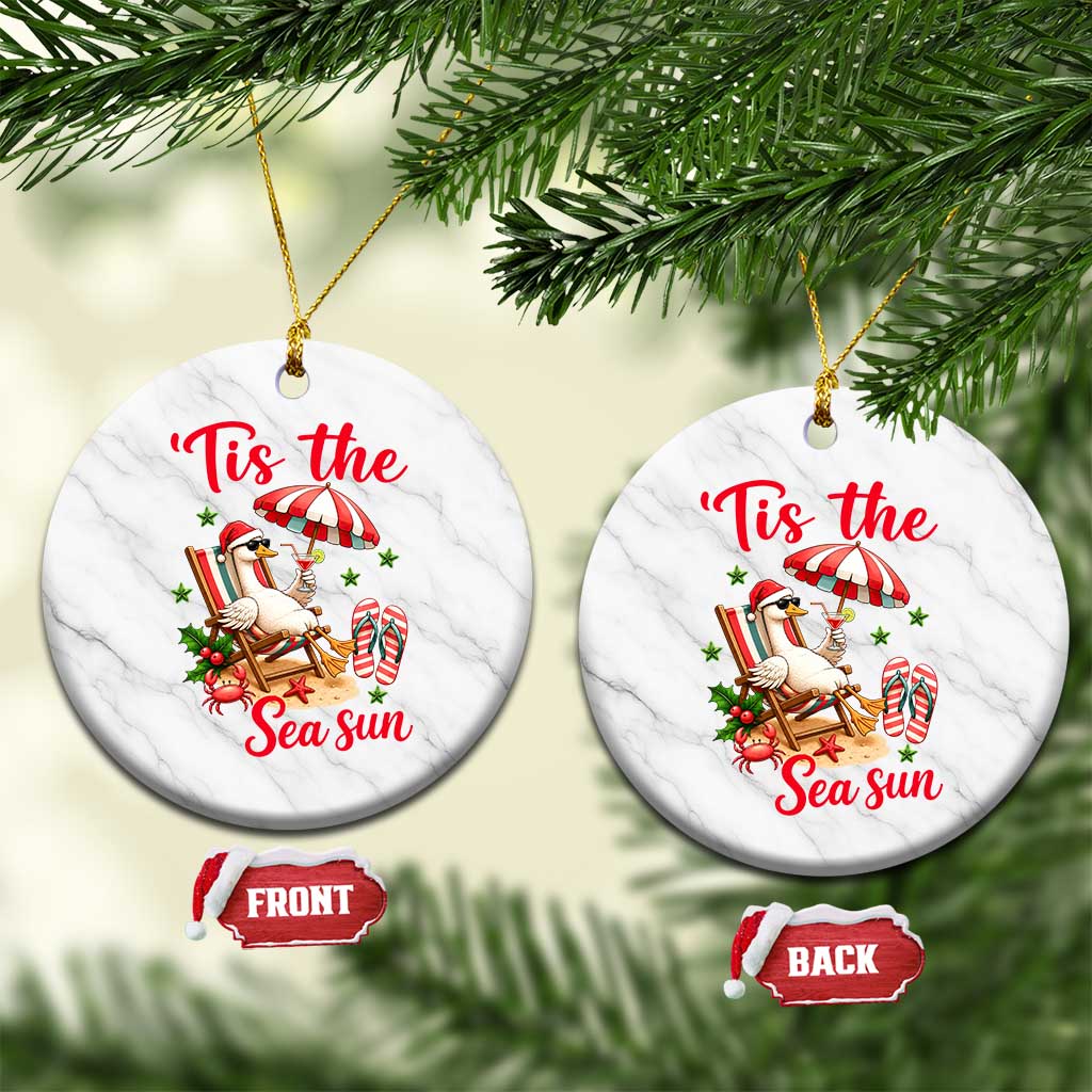 Funny Christmas In July Goose Ceramic Ornament Tropical Summer Beach Party TS12 1pc White Marble Print Your Wear