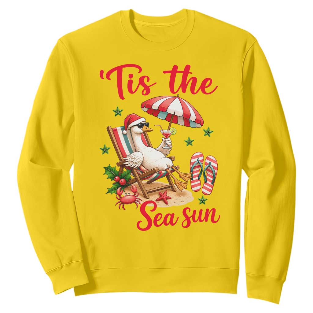 Funny Christmas In July Goose Sweatshirt Tropical Summer Beach Party TS12 Daisy Print Your Wear