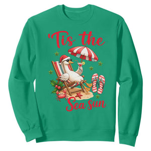 Funny Christmas In July Goose Sweatshirt Tropical Summer Beach Party TS12 Irish Green Print Your Wear