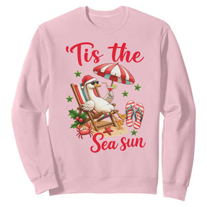 Funny Christmas In July Goose Sweatshirt Tropical Summer Beach Party TS12 Light Pink Print Your Wear