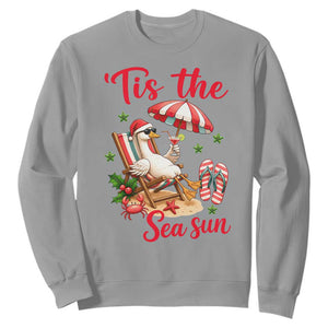 Funny Christmas In July Goose Sweatshirt Tropical Summer Beach Party TS12 Sport Gray Print Your Wear