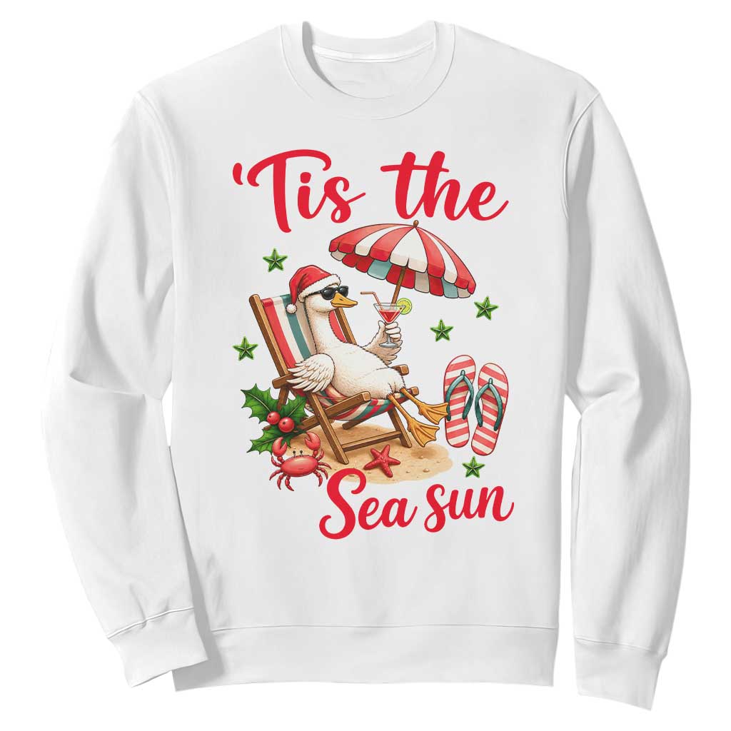 Funny Christmas In July Goose Sweatshirt Tropical Summer Beach Party TS12 White Print Your Wear
